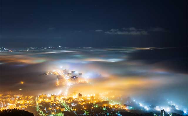 函館山　雲海夜景